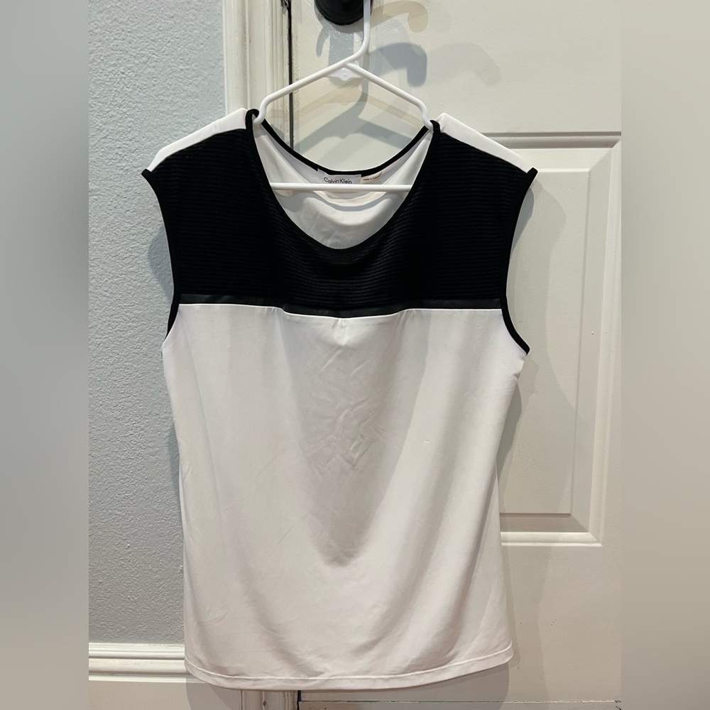 Calvin Klein Sleeveless Top - Black And White - size L